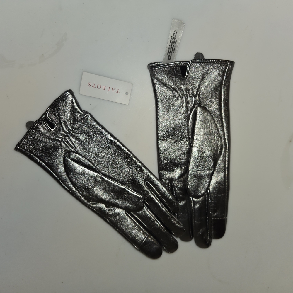 Talbots Metallic Leather Gloves - Picture 6 of 10